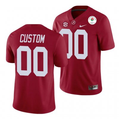 Men's Alabama Crimson Tide #00 Custom 2021 Rose Bowl Crimson NCAA College Football Jersey 2403BBIW1